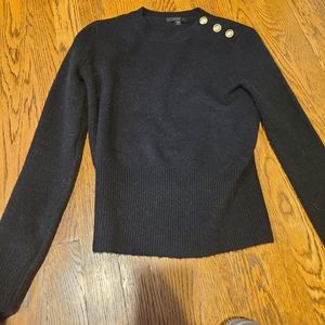 Jcrew black sweater with gold buttons